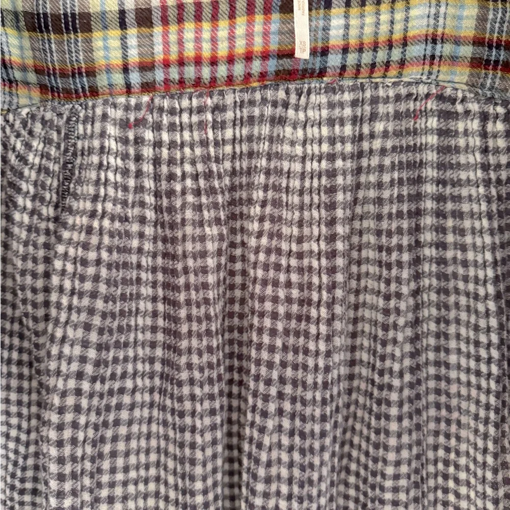Free People “Come On Over” Oversized‎ Plaid Shirt Size XS